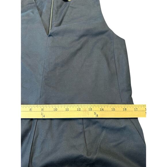 Everlane Structured Cotton V-Neck Jumpsuit in Navy Size 4 EUC Pockets Ankle - Picture 7 of 8